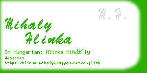 mihaly hlinka business card